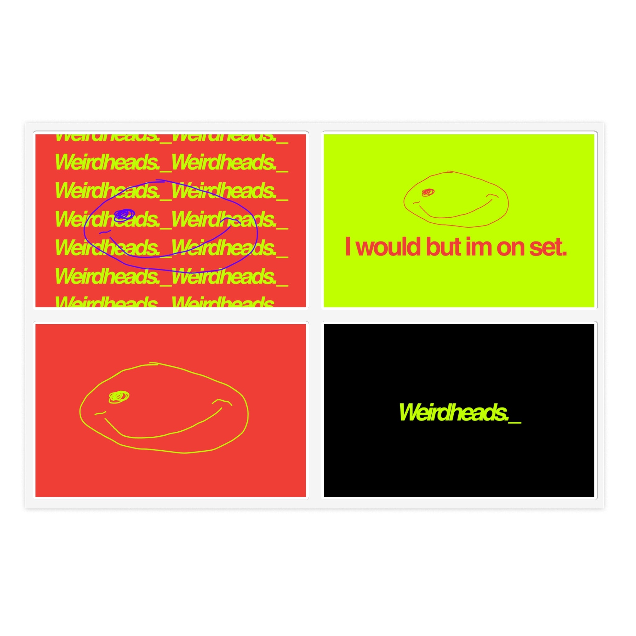 Weirdheads Neon Sticker Sheet