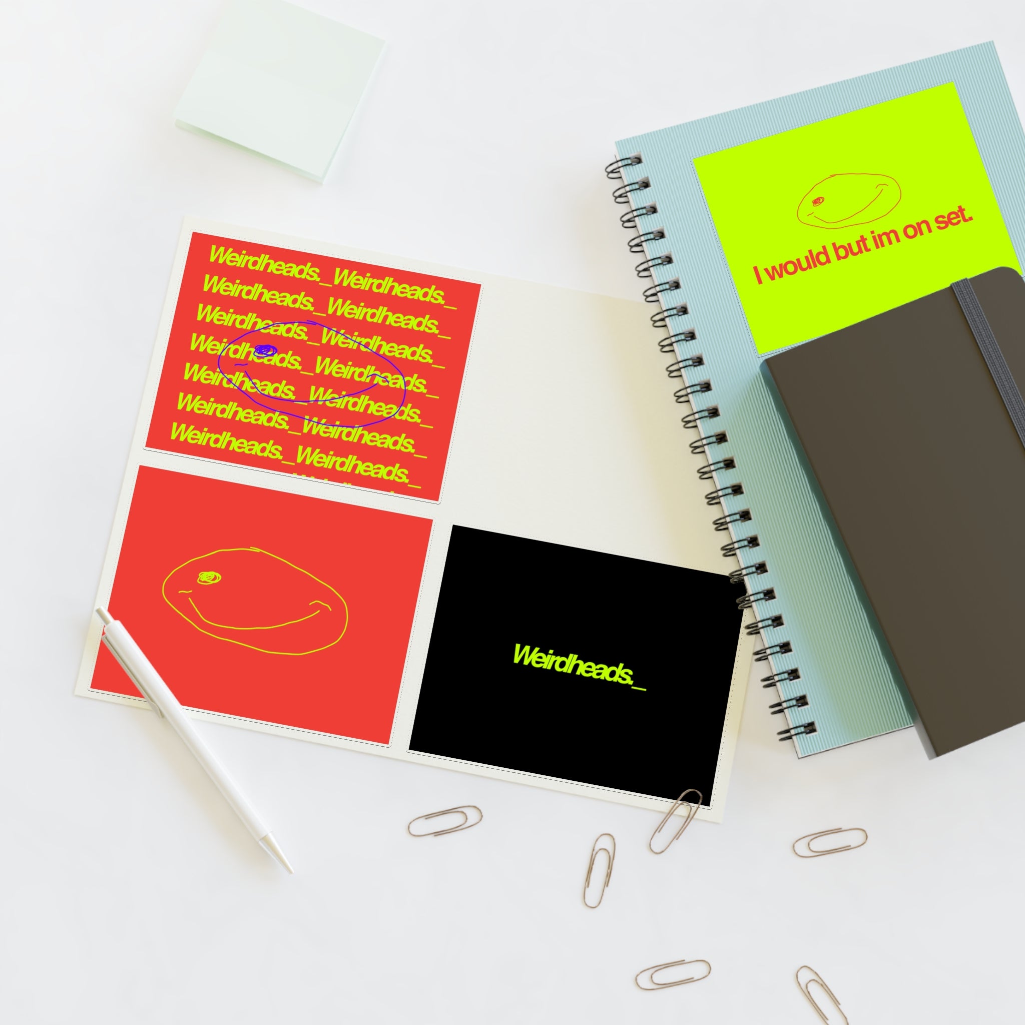 Weirdheads Neon Sticker Sheet
