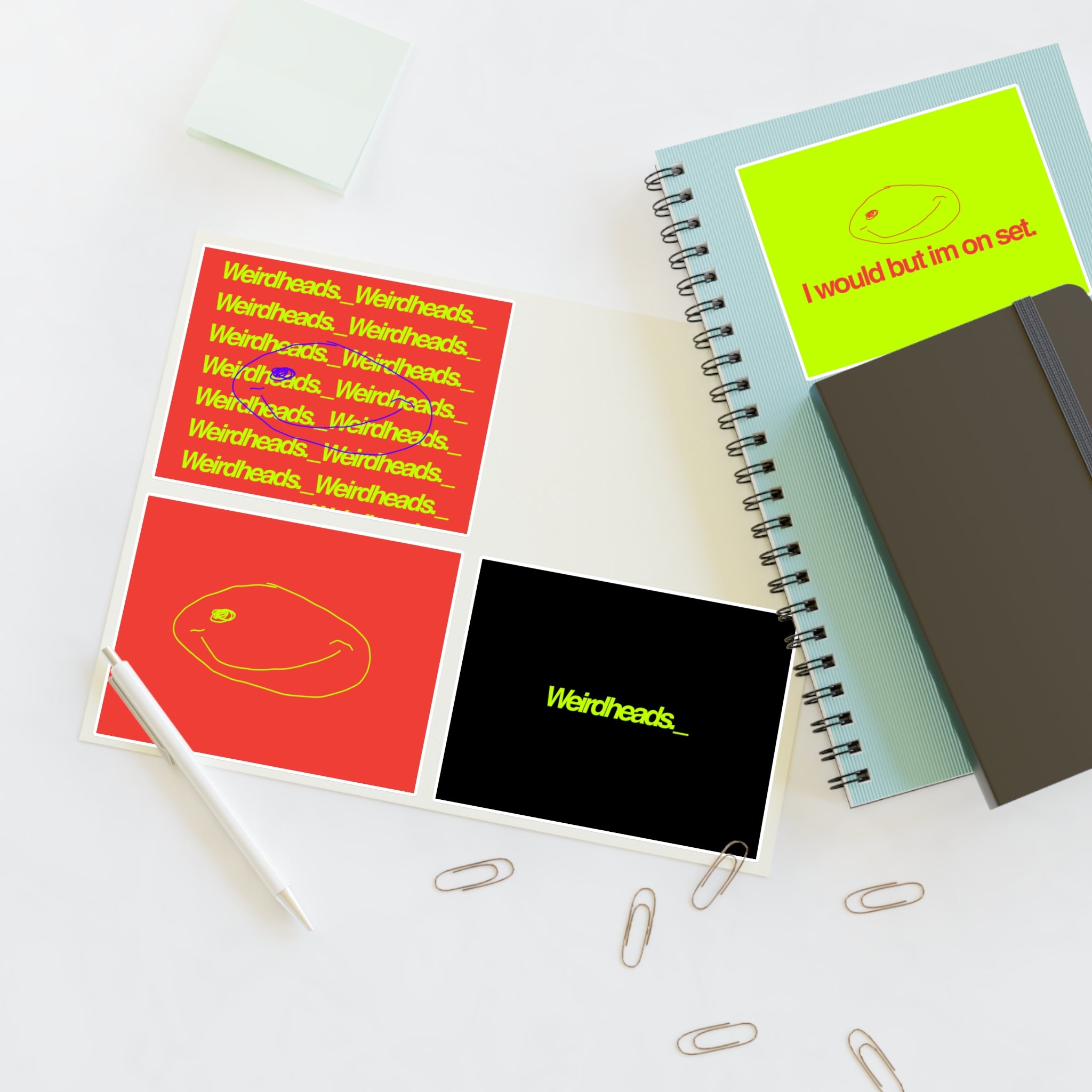 Weirdheads Neon Sticker Sheet